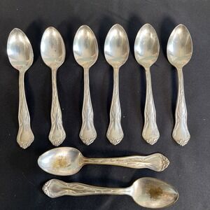 Antique Cream Of Rye Silver Co. Teaspoon - 8 Count